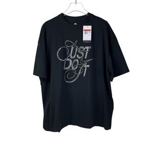 Nike Oversized Black Rhinestone Graphic Tee Women’s Size L NWT